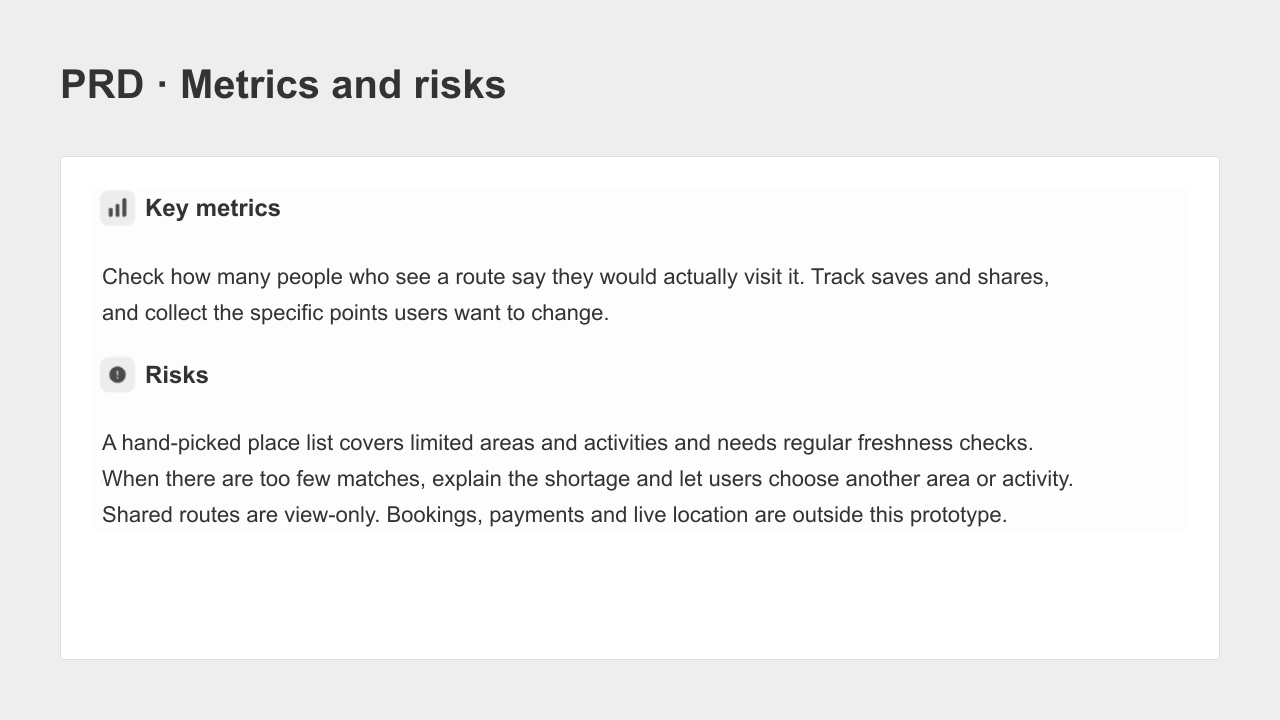 PRD Metrics And Risks